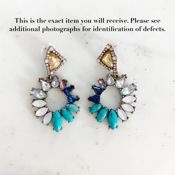 🆑 "Irina" Earrings || Blue & Clear Crystal - Picture 6 of 12